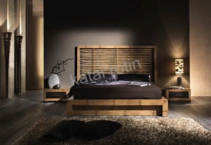 Chambre à coucher en bambou bicolore